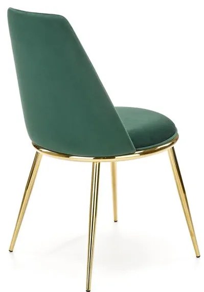 JEDÁLENSKÁ STOLIČKA KALEY TMAVO ZELENÁ BLUVEL 78 + ZLATÁ