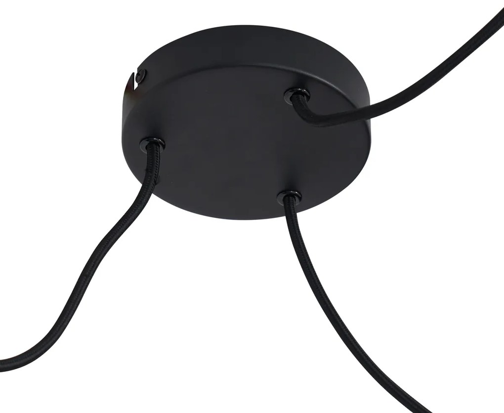 Japandi závesná lampa hnedá 50cm 3-svetlá - Plu