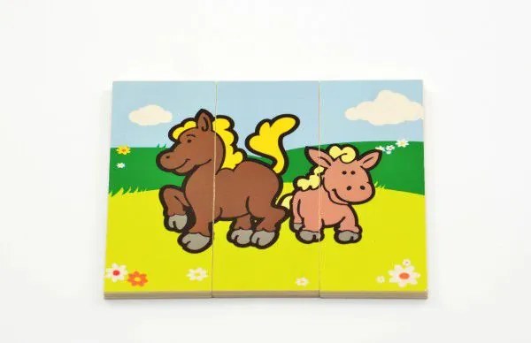 Puzzle Moje první zvířátka dřevěné 18 dílků pro nejmenší v krabičce 13x11,5x4,5cm 12m+ MPZ