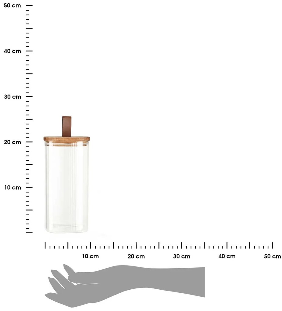 Sklenená nádoba na potraviny Stripe Square 1500ml