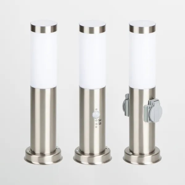 Brilagi - Vonkajšia lampa s 2 zásuvkami SCHUKO NOVA 1xE27/15W/230V 40 cm IP44 chróm