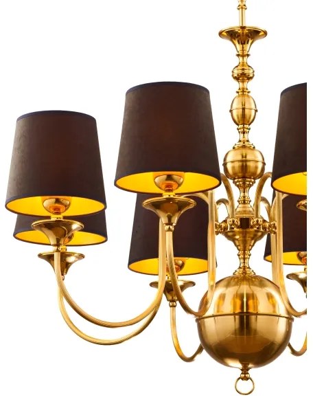 Jupiter 1952 - Luster na reťazi BATUMI 8xE27/40W/230V čierna/mosadz