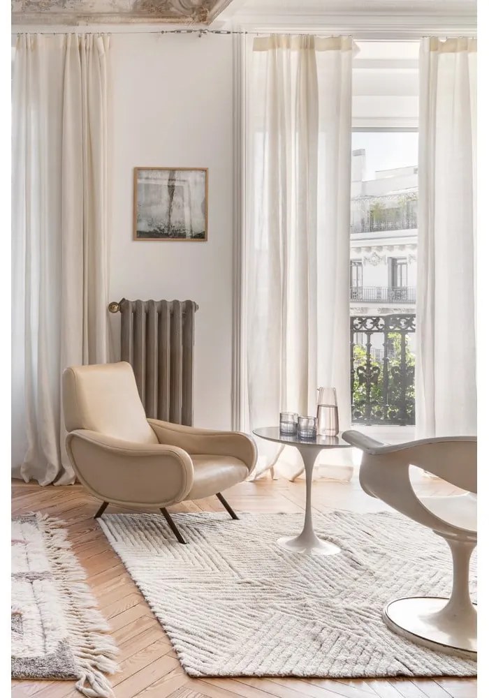 Krémový prateľný ručne tkaný vlnený koberec 170x240 cm Almond Valley – Lorena Canals