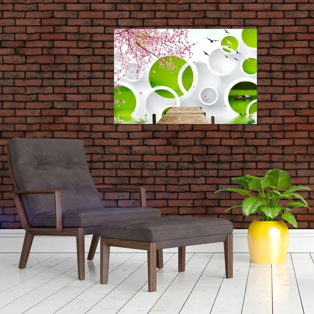 Obraz - Mólo nad jazerom (90x60 cm)