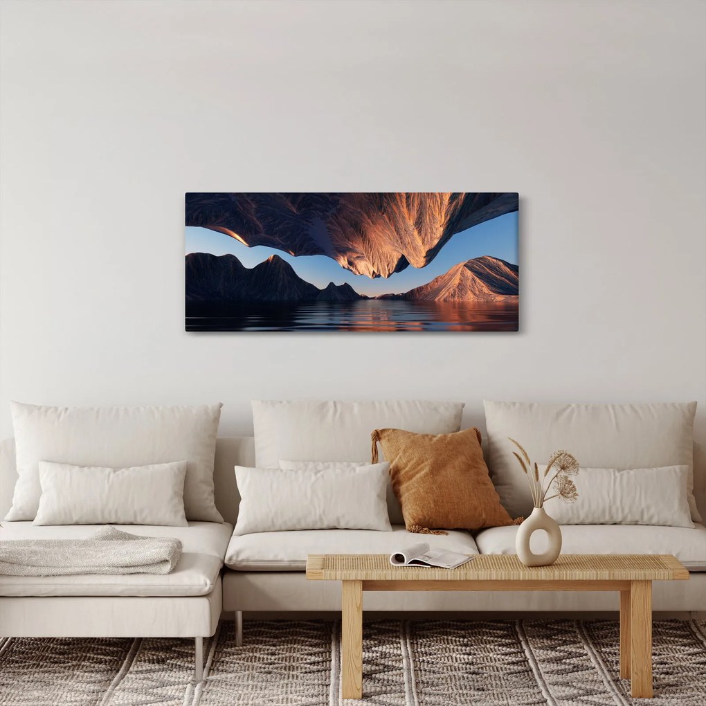 Obraz - 3D útesy (120x50 cm)