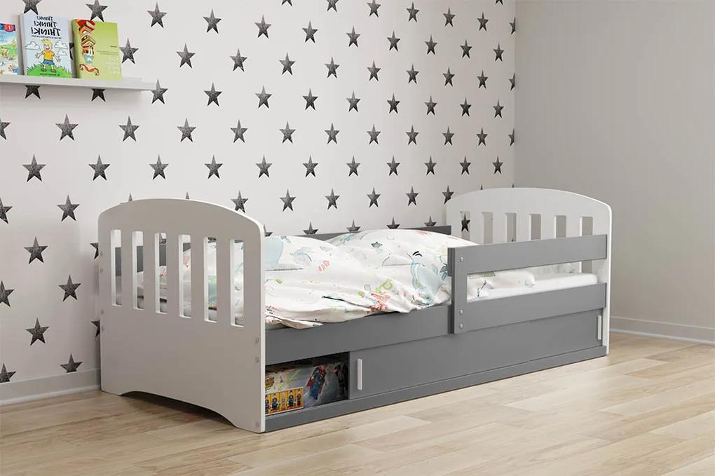 Detská posteľ  CLASSIC Farba: Biela + Grafit