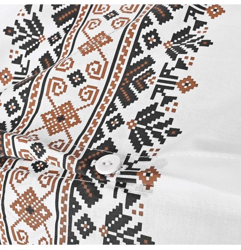 Obliečky bavlnené Dorota hnedé EMI, Štandardný set jednolôžko obsahuje 1x 140x200 + 1x 70x90