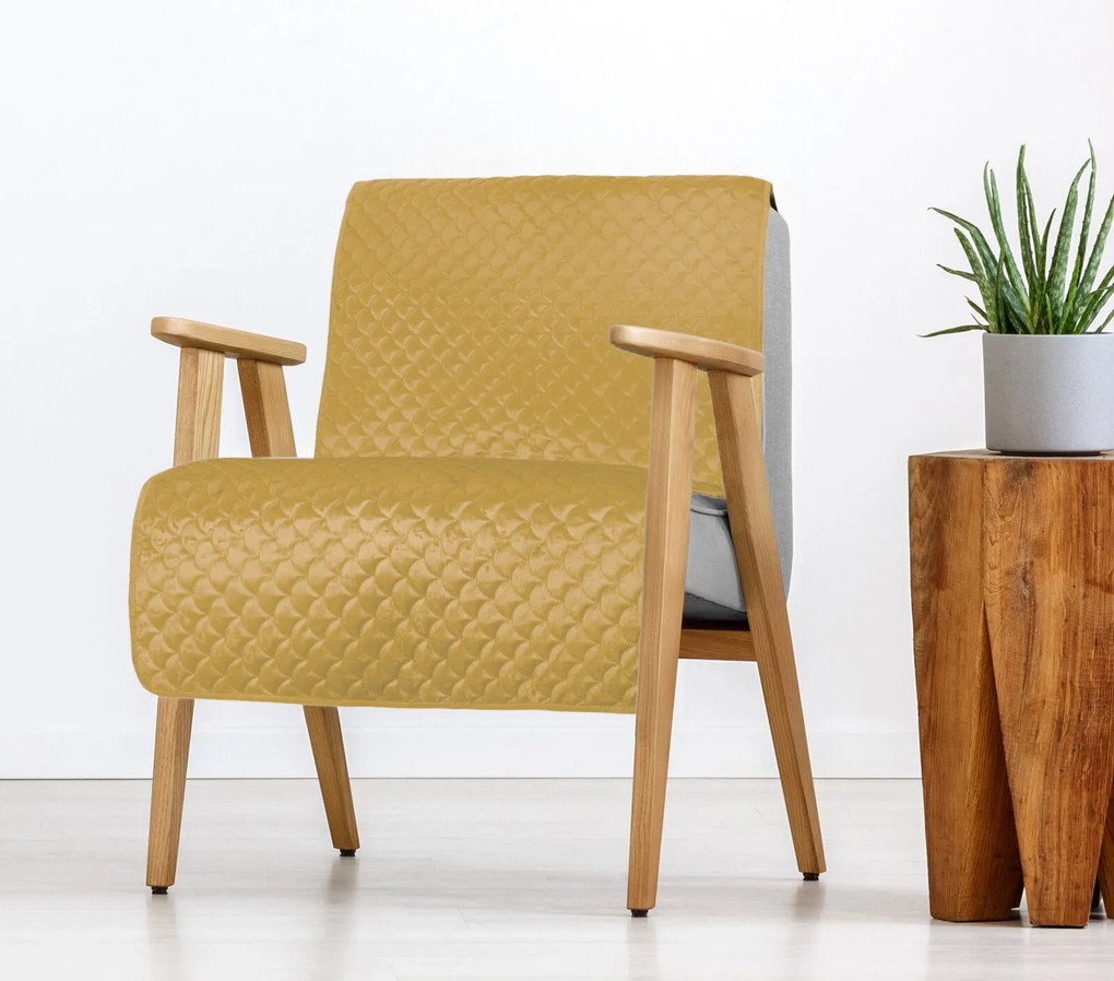 PREHOZ NA KRESLO ARIEL 70X160 CM HORČICOVÝ