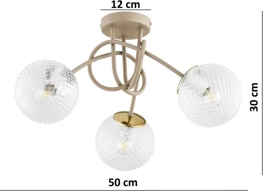 BRILAGI - Prisadený luster STELLA 3xE27/60W/230V béžová/zlatá