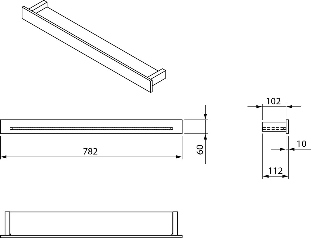 Sapho Sapho, PATRON polica s hrazdou 78cm, biela, PX785W