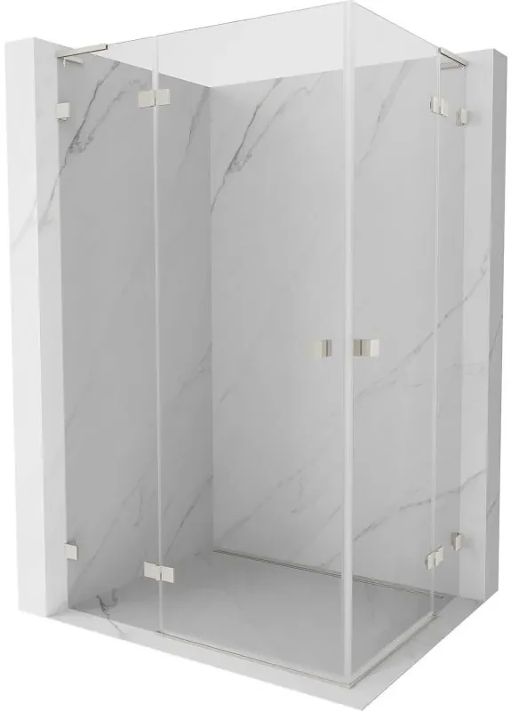 Mexen Lunar, L Duo výklopný sprchový kút 90 x 75 cm, 8mm číre sklo, oceľový profil, 834L-090L-075P-97-00