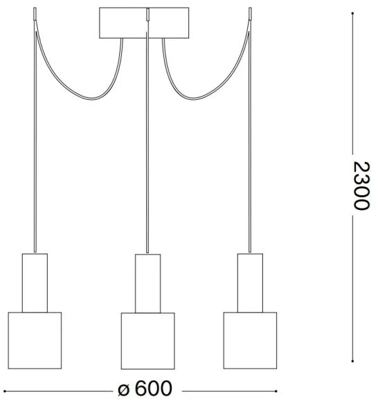 Ideal Lux - Luster na lanku HOLLY 3xE27/60W/230V pavúk čierna