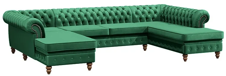 PROXIMA.store - Luxusná sedačka CHESTERFIELD LONG U FARBA NÔH: čierna, DRUH LÁTKY: TORRE - 17, FARBA OZDOBNÝCH ŠPENDLÍKOV: barok