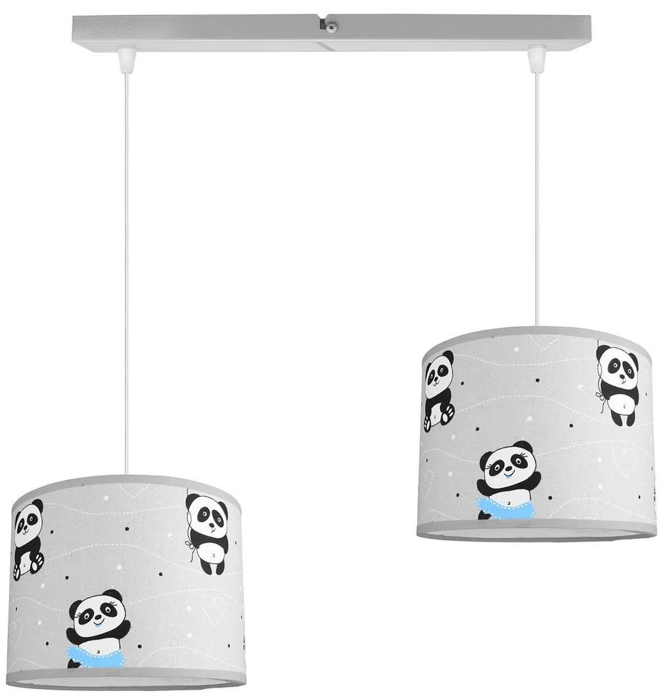 Detské závesné svietidlo Cone, 2x textilné tienidlo so vzorom (výber zo 6 farieb), (výber z 2 farieb konštrukcie)