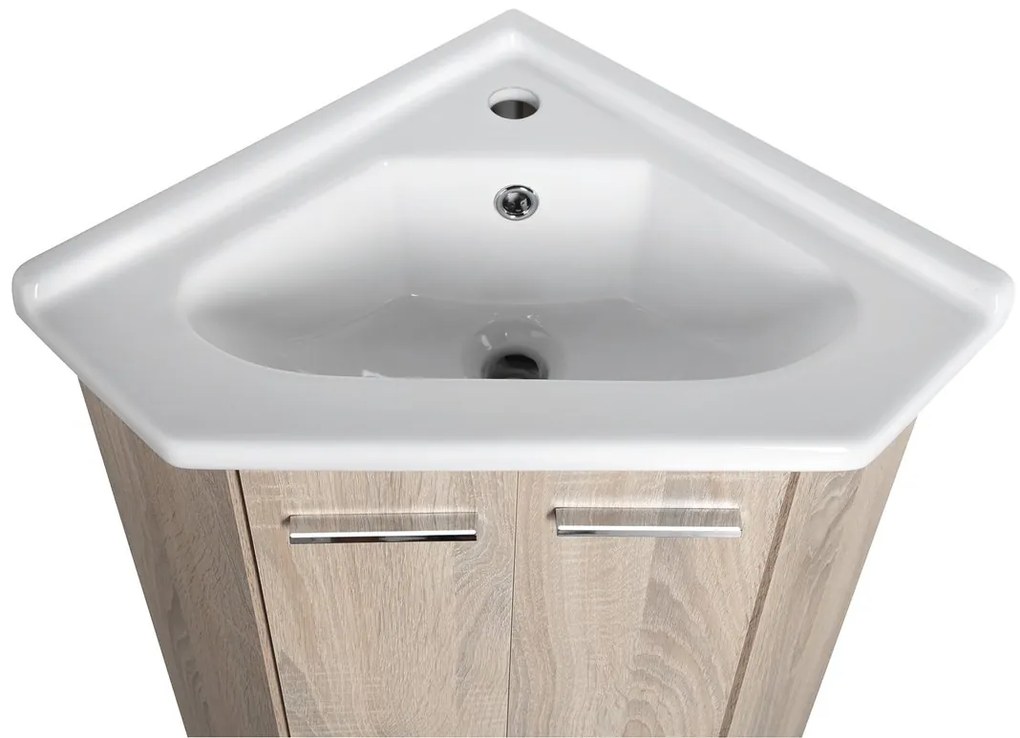 Aqualine Aqualine, ZOJA umývadlová skrinka 39x74x39cm, dub platin, 50344