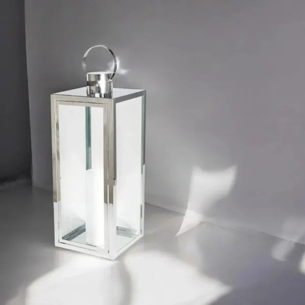 Dekoratívna lucerna 63 cm, lesklý chróm