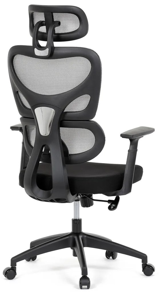 Autronic - Kancelářská židle, šedá síťovina, černý plast, kolečka na tvrdé podlahy - KA-K2080 GREY AKCE