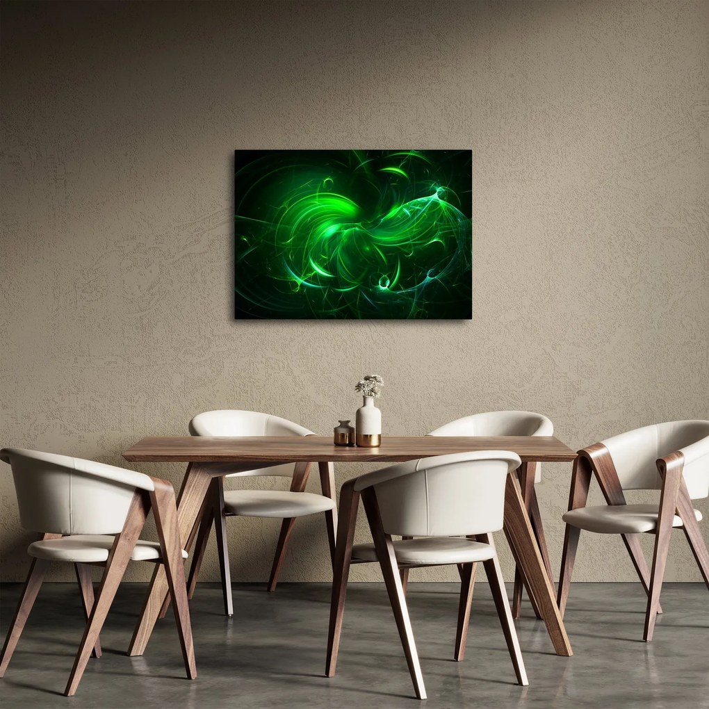 Obraz - zelená abstrakcia (70x50 cm)