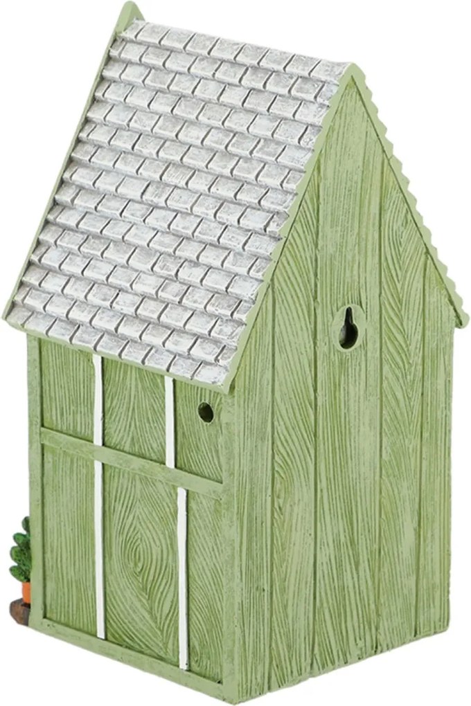 Vtáčia búdka House, 25x14x13,5 cm, polyresín, zelená