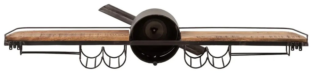 furniture-nabytek.cz - Masivní barová police Camera z kovu a manga, lakovaná, černá – 134×25×33 cm