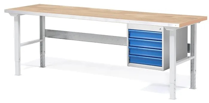 Dielenský stôl SOLID so 4 zásuvkami, 2000x800 mm, nosnosť 750 kg, dub