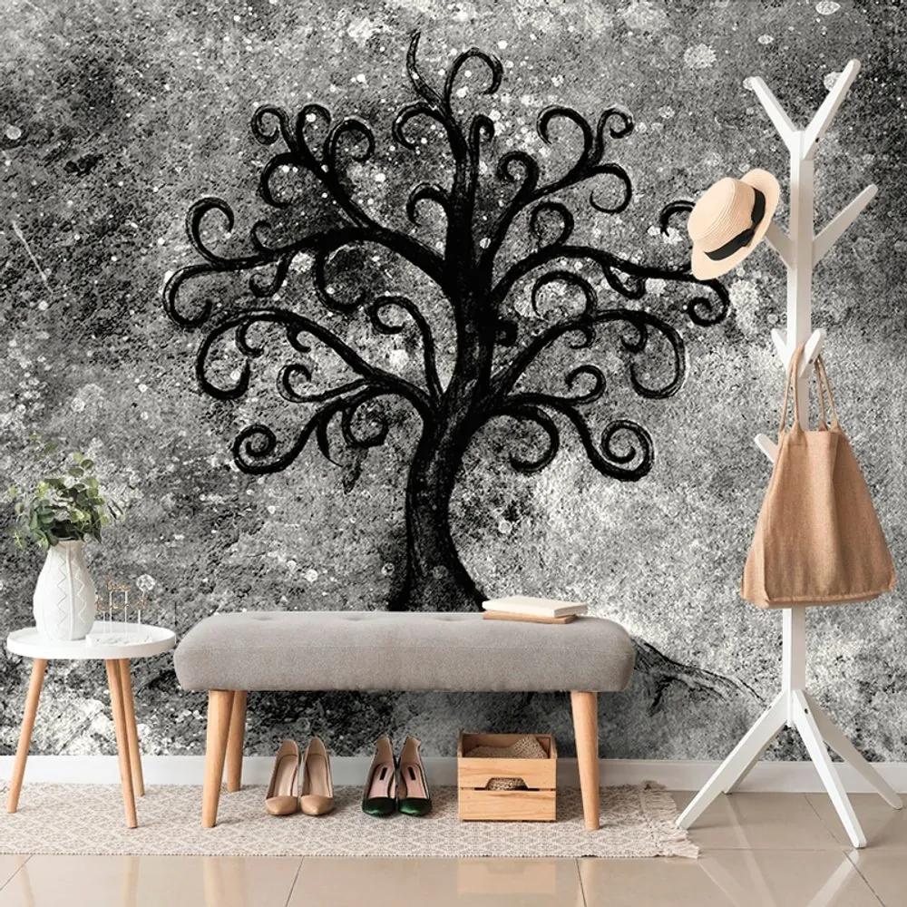 Tapeta čiernobiely strom života - 300x200