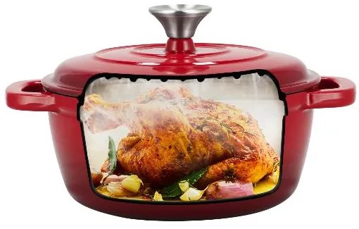 Silvercrest® Liatinový hrniec, 2,8 l (červená) (100393108)