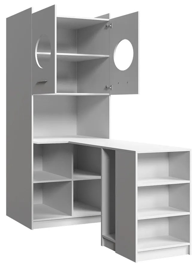 Rohový PC stolík Paralia PD02 (biela + lesk biely). Vlastná spoľahlivá doprava až k Vám domov. 1058960