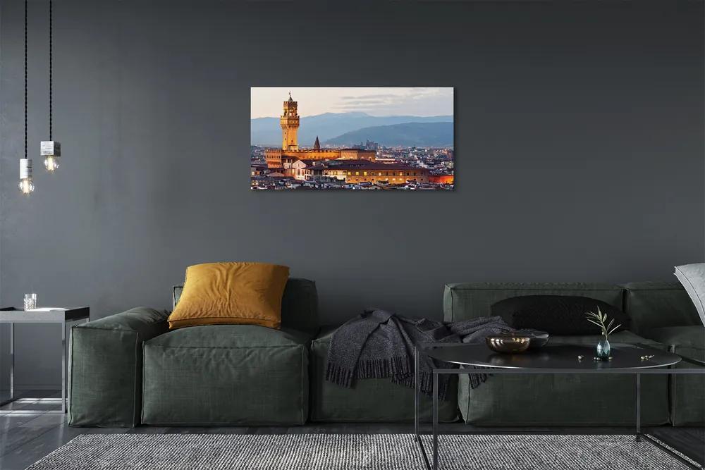 Obraz na plátne Italy Castle sunset panorama 120x60 cm