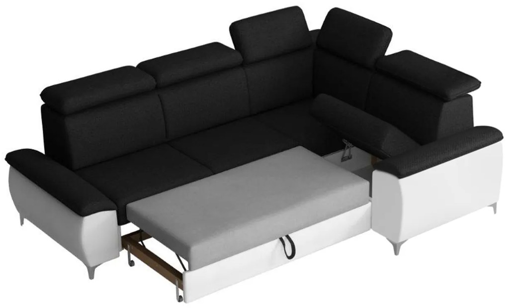 Rohová sedačka Chester B, Dostupné poťahy: ekokoža Soft 017 + Malmo New 96, Strana: ľavá