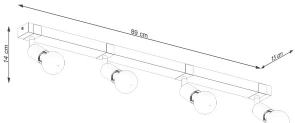 Sollux SL.1298 - Bodové svietidlo ZUCA 4xE27/15W/230V čierna