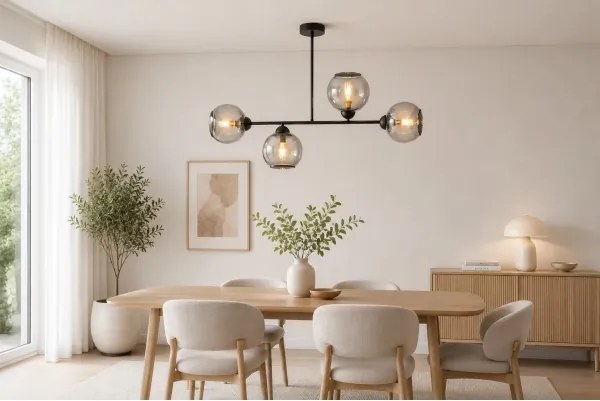 Brilagi - Prisadený luster DIOR 4xE27/60W/230V čierna/dymovošedá
