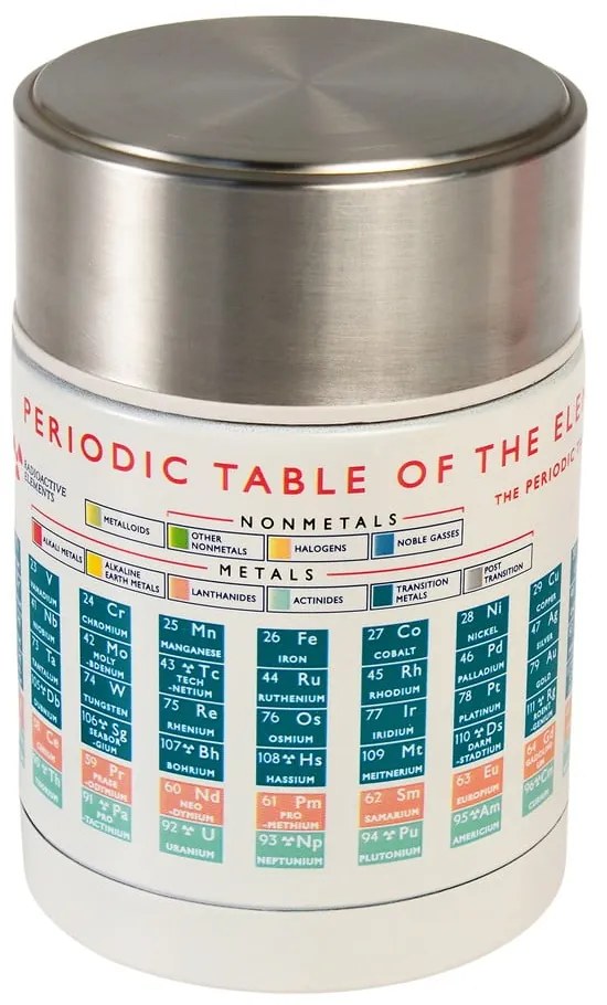 Krémová/v striebornej farbe termoska na jedlo/detská 450 ml Periodic Table – Rex London