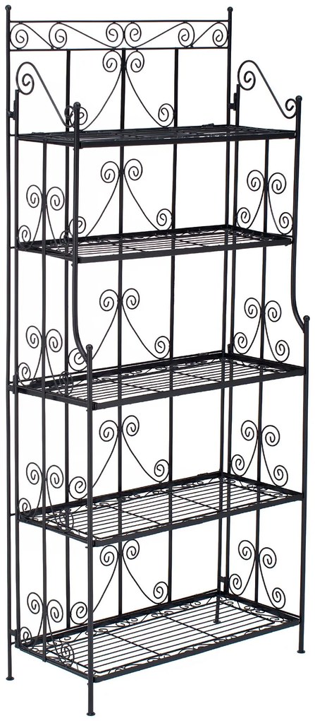 Kovová polica regál Caria - Čierna