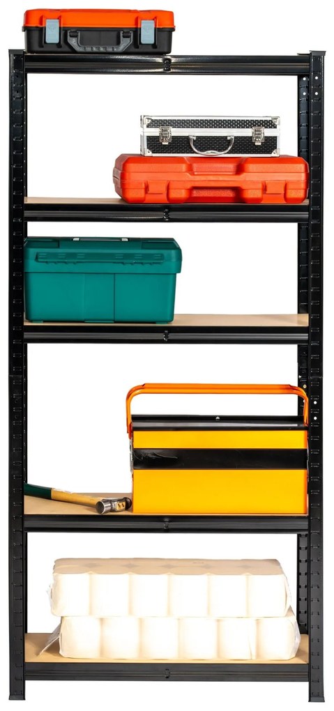 Kovový regál REGMET 70x30x154 cm čierny