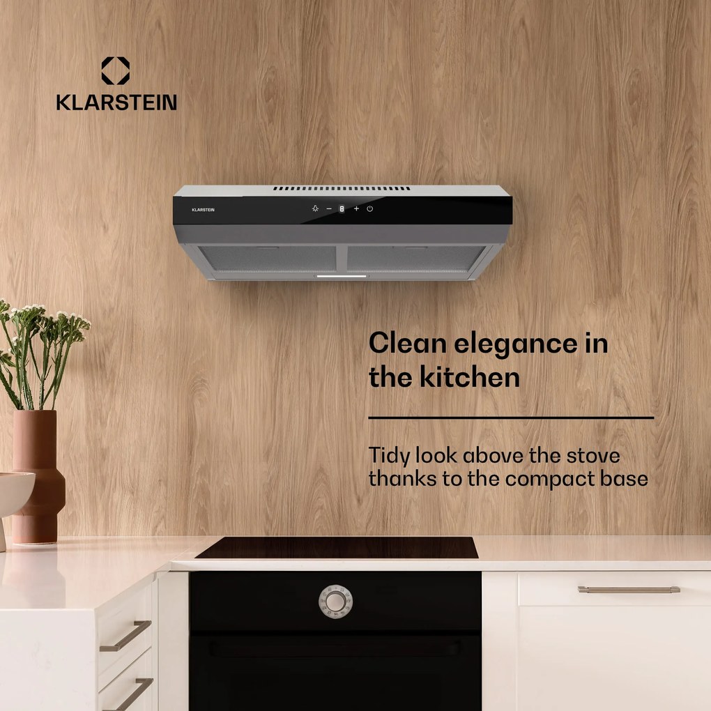 Klarstein Contempo Neo, digestor, podskrinkový, recirkulácia, 175 m³/h, SenseControl, integrované dotykové ovládanie