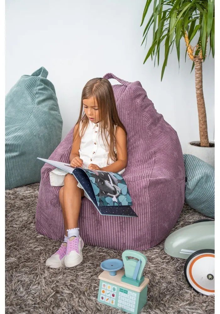Fialový menčestrový sedací vak Play Amuse – SLOWDOWN