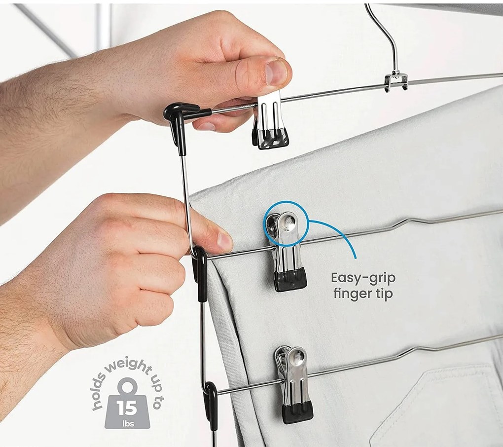 Zeller Present Kovový vešiak na oblečenie s klipmi, na sukne a nohavice, 4 úrovne