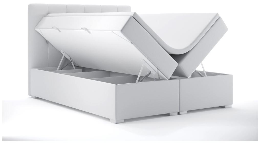 Kontinentálna posteľ 160 cm Ronda (biela ekokoža) (s úložným priestorom). Vlastná spoľahlivá doprava až k Vám domov. 1044320