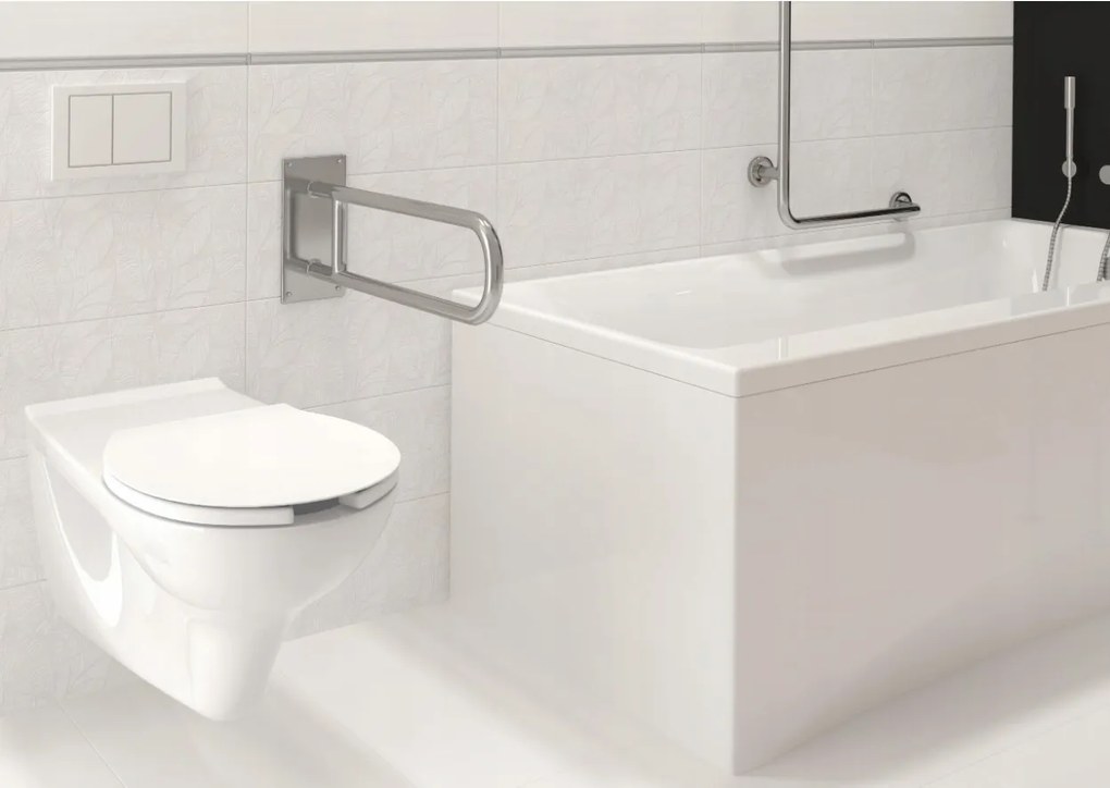 Cersanit Etiuda, madlo na stenu pre toaletu/umývadlo 60cm, chrómová, K97-033