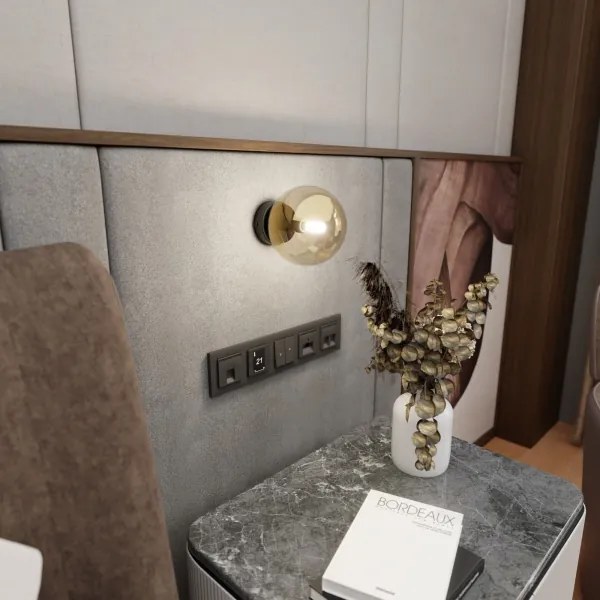 Nástenné svietidlo ROSSI 1xE14/10W/230V čierna/béžová