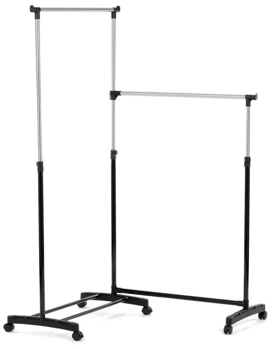 Věšák dvouramenný, černý plast.