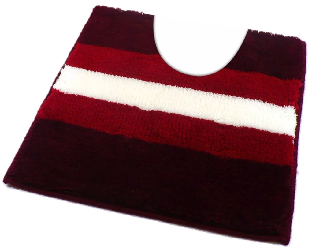 ROUTNER Kúpeľňová predložka BARLETTA Bordó 10701 - Bordó / 50 x 50 cm WC s výkrojom 10701