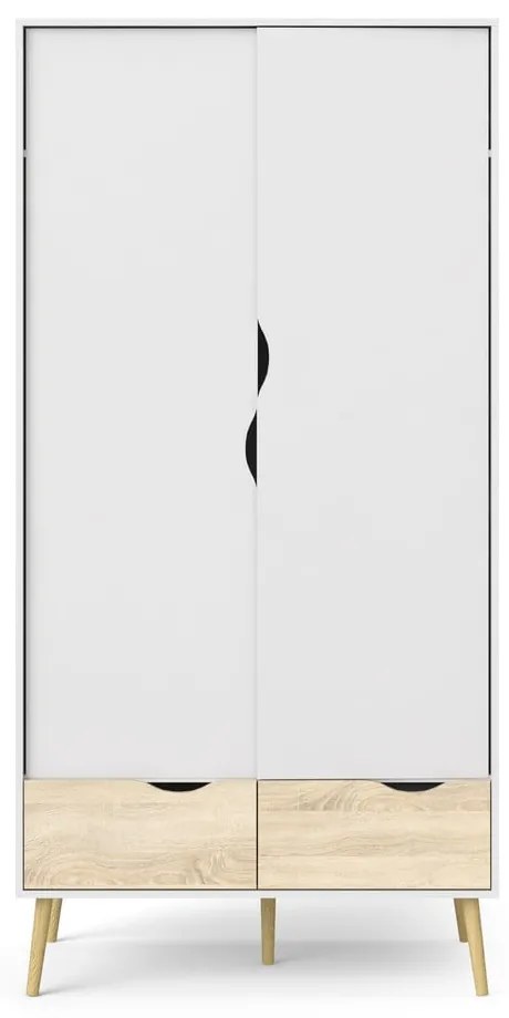 Biela šatníková skriňa Tvilum Oslo, 99 x 200 cm