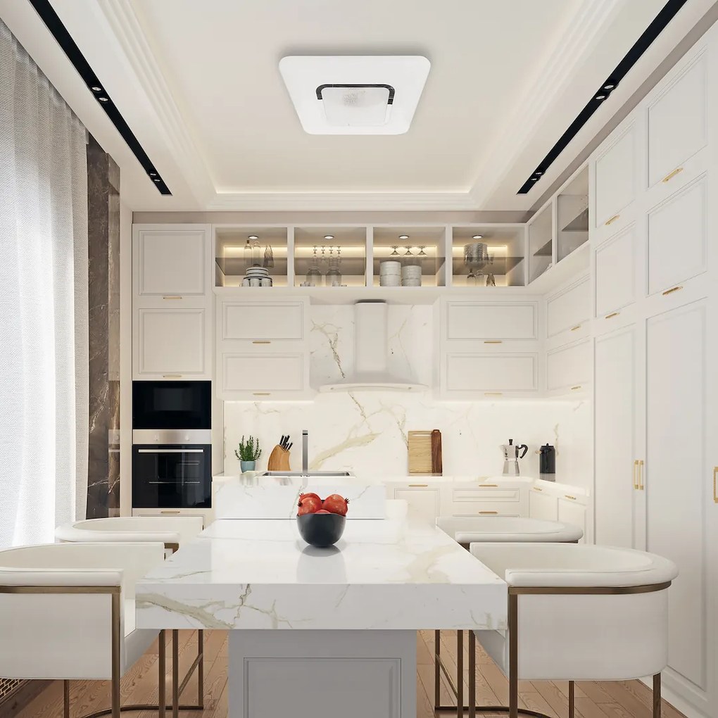 Stropné LED svietidlo Sparky Square, 1x LED 65w, 3000-6000k, w/ch, s ovládačom
