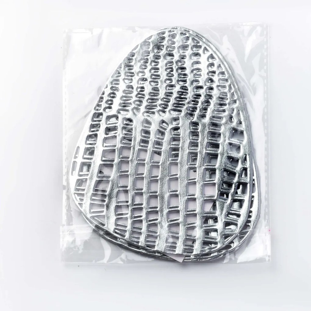 Súprava podšálok pod hrnček 10 x 13 cm strieborná