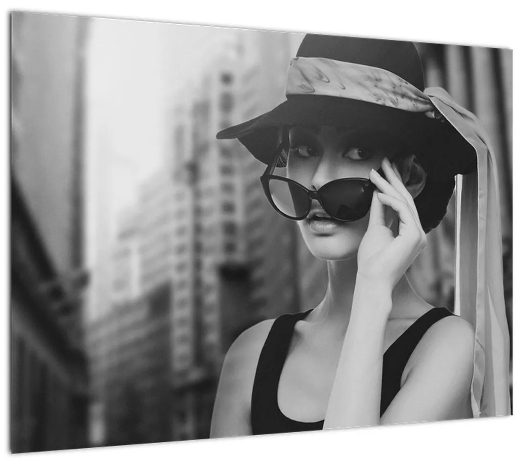 Sklenený obraz ženy (70x50 cm)