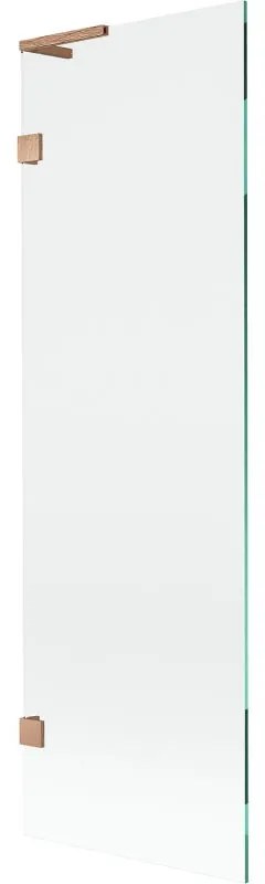 Mexen, Mexen Lunar L 1-krídlová vaňová zástena 60 x 150 cm, transparentná, brúsená meď - 897L-060-000-65-00