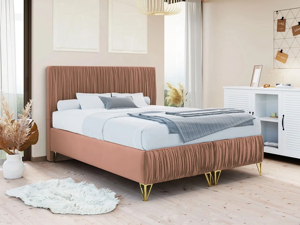 Manželská posteľ Kottos II, Rozmer postele: 180x200, Farba: Amor Velvet 4304
