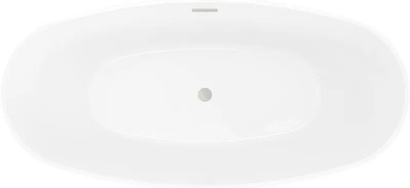 Mexen Olea, voľne stojaca vaňa, vzor, 170 × 80 cm, biela-čierna, oceľový prepad, 52821708075-97